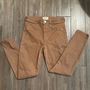 L'Agence Margot High Rise Skinny Jeans Sz 27 Women's Tan Camel Brown Stretch